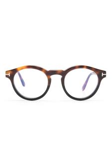 TOM FORD Eyewear очки в круглой оправе черепаховой расцветки, коричневый