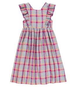 Клетчатое льняное платье Carole Bonpoint, разноцветный