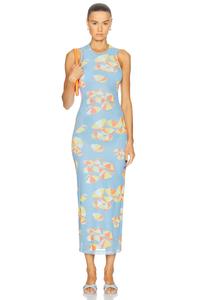 Платье-миди с запахом Moschino Jeans, Multi Light Blue