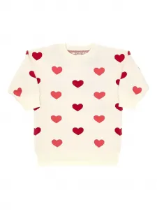 Платье с аппликацией в виде сердца Konges Sløjd, бежевый