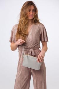 Клатч Addison из кожи наппа Pure Luxuries London, серебряный