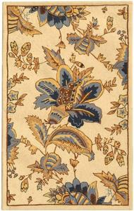 Ковер SAFAVIEH, 161 x 252 см, Chelsea Collection, Ivory, ручной работы в стиле французской деревни из шерсти, идеален для помещений с высокой проходимостью в гостиной, спальне (HK309A)