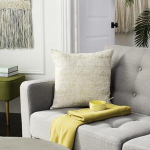 Подушка декоративная Safavieh Golden Foil, 20x20 см, золотой / кремовый