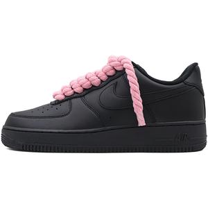 Nike Прочные низкие скейтерские кеды Air Force 1 унисекс черно-розовые