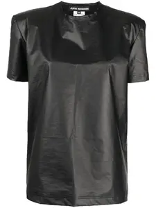 Футболка с короткими рукавами и эффектом металлик Junya Watanabe, черный