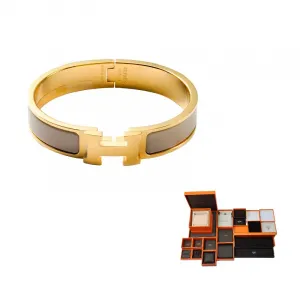 HERMES Позолоченные браслеты для женщин Light Umber/Gold