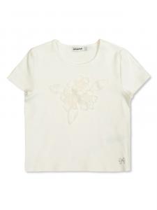 Футболка с цветочной аппликацией Self-Portrait Kids, белый