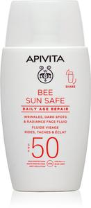 Безопасный для ежедневного использования крем от старения Bee Sun Safe SPF 50, защитный крем от морщин SPF 50 Apivita, 50 мл