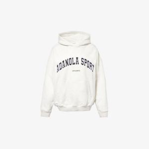 Толстовка свободного кроя из органического хлопка с вышитым логотипом Adanola, серый