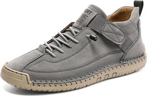 Женские ботинки-чукка с ручной строчкой, на шнуровке с эластичной вставкой, слипоны для повседневной носки, прогулок, ретро замшевые, легкие спортивные кроссовки для походов, трекинга и вождения ENOEGMSD, Grey