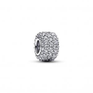 Шарм Sparkling Pavé Triple-row Pandora, стерлинговое серебро