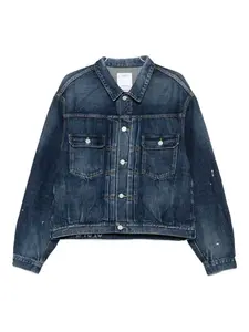 Джинсовая куртка 101X с брызгами краски visvim, синий