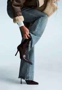 Ботильоны на высоком каблуке Bershka, Dark Red