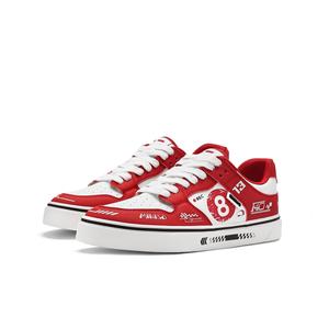 MINISO Низкие скейтерские кроссовки унисекс бело-красные, цвет White Red