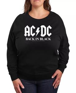 Большой размер ACDC Logo Back в черном графическом пуловере Hybrid Apparel, черный