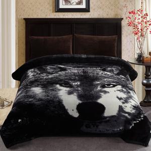 Флисовое одеяло с волком Raschel 85 x 93 дюйма, разноцветный