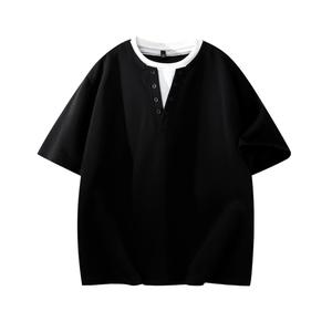 Футболка Unisex Crew Neck Moderate Mock Two Piece X1617, черный