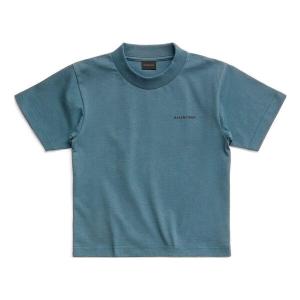 Футболка logo print cotton Balenciaga, синий