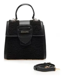 Черная меховая сумка через плечо Blauer, черный