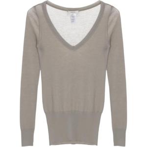 Длинный свитер с V-образным вырезом Lemaire, серо-зеленый