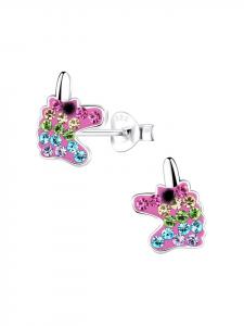 Schmuck23 Серебряные серьги 925 пробы с изображением единорога, 0,7 см x 0,8 см