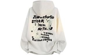 Толстовка Unisex Hooded Moderate Heavyweight ZIAREL, белый heather серый