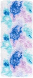 ковер SAFAVIEH, 69 x 183 см,  Rainbow Shag Collection, Rainbow/Multi, геометрический рисунок, нескользящий, идеален для помещений с высокой проходимостью в гостиной, спальне, столовой (RBO100S)