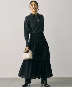 Объёмная многоярусная юбка Babylone, цвет Saxophone 85