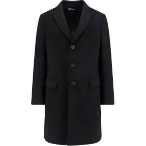 Ermenegildo Zegna Однобортное прямое пальто, Black