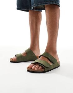 Босоножки Jack & Jones с ремешками зеленого цвета