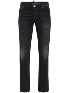 Philipp Plein прямые джинсы с нашивками, черный