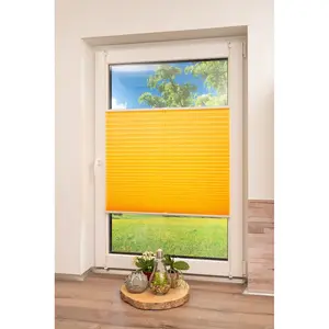 Плиссе Klemmfix Pisa защита от света без сверления, с эффектом мятых складок K-Home, желтый