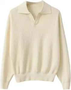 Мужской свитер с V-образным вырезом и прямой линией низа