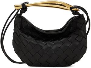 Черная мини-сумка с сардинами Bottega Veneta