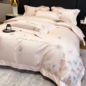 LUOLAI HOME Комплект постельного белья 4 предмета: простыня на резинке 180 см, пододеяльник 220x240 см