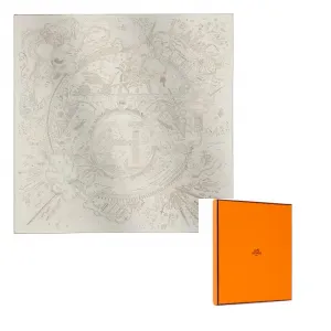 HERMES Шелковый шёлковый платок женский белый, White