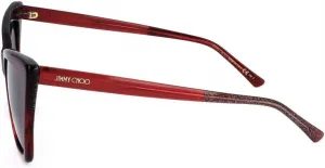Солнцезащитные очки JIMMY CHOO «Кошачий глаз» Lucine DXLT4, красные с блестками, 55 мм, Red