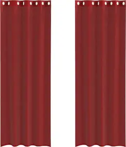 Шторы из вуали с люверсами, 2 шт., бордовые vidaXL