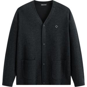 Кардиган свободного кроя однотонный повседневный свитер Unisex PEACEBIRD MEN, meteorite серый 1