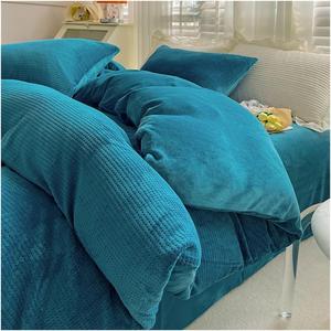 YUSIWOAL Комплект постельного белья плюшевый однотонный зимний теплый
