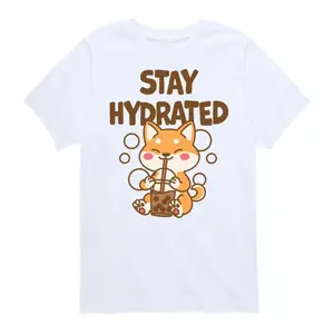 Футболка с принтом сиба-ину для мальчиков 8-20 лет "Пей воду" Licensed Character, белый