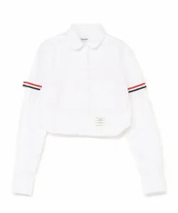 Классическая укороченная рубашка с круглым воротником