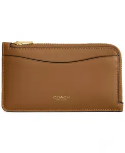 Необходимый кожаный картхолдер Essential New York Zip COACH, коричневый