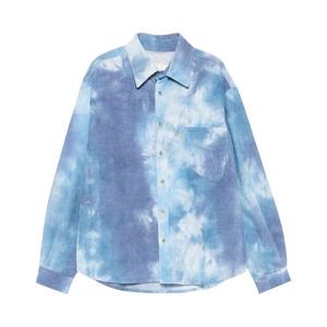 Рубашка ERL Tie-Dye Corduroy Shirt 'Blue', синий