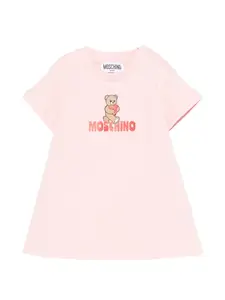 Платье с принтом "Тедди" Moschino Kids, розовый