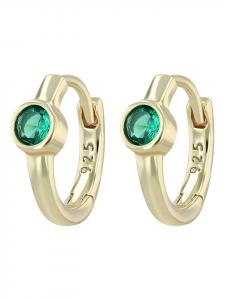 Adeliás Женские серьги - серьги-кольца на шарнирах из серебра 925 пробы с кубическим цирконием в золоте