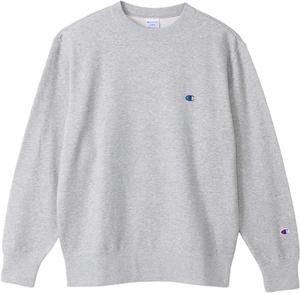 Мужская флисовая толстовка Champion с длинными рукавами и круглым вырезом, с вышитым логотипом, базовый размер C3-W001Z, синий/серый
