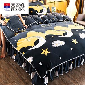 Fuanna Пододеяльник и простыня 150 см из велюра с флисом, размер 200х230 см, цвет Silent Starry Sky