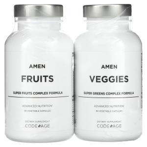 Аминь, фрукты и овощи, 2 бутылки, 180 растительных капсул Codeage