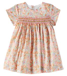 Платье из хлопка Baby Maruska с цветочным принтом и сборками Bonpoint, Fl Rose The